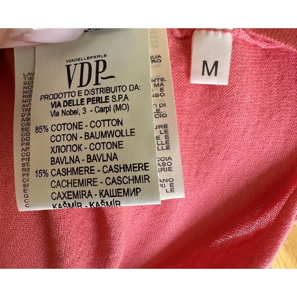 VDP Collection Coral Women's Rhinestone Scoop Neck Short Sleeve Sweater Top Sz M - Picture 14 of 15